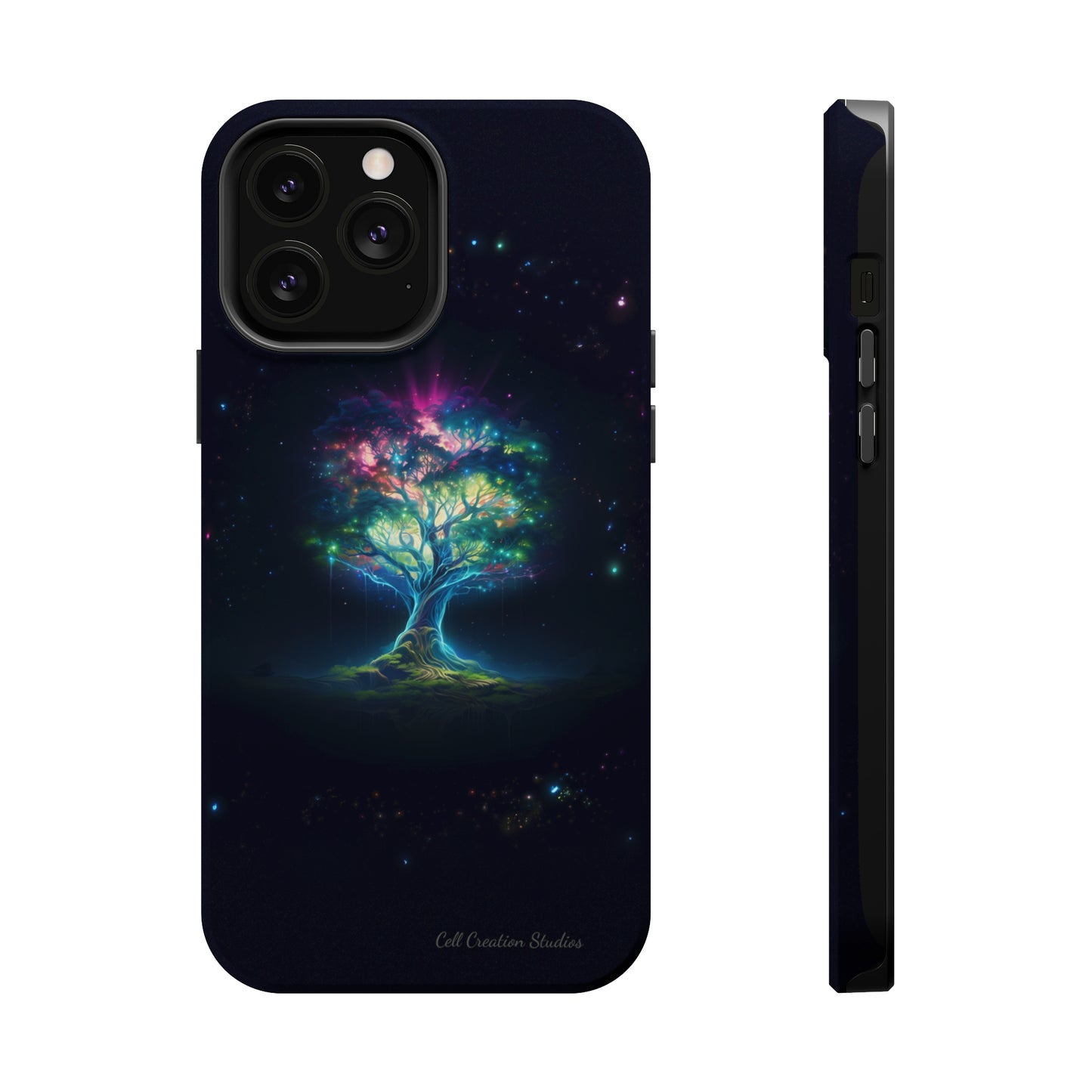 Introducing the "Holographic Tree of Life" Cell Phone Case – A Visionary Blend of Art and Technology -MagSafe Tough Cases