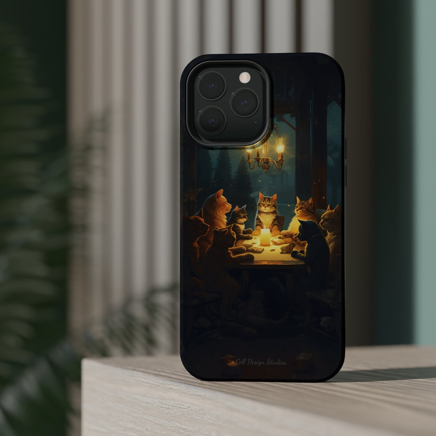 Introducing the "Paws & Whiskers Soirée" Cell Phone Case – A Feast of Friendship Under the Stars! -MagSafe Tough Cases