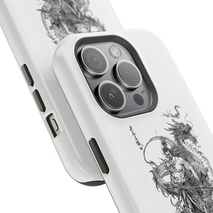 "Samurai and Dragon Sketch" -MagSafe Tough iPhone Cases