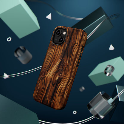 "Wood Grain Elegance" -MagSafe Tough iPhone Cases