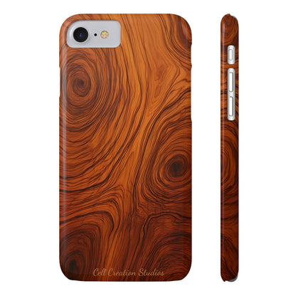 Introducing the "Natural Woodgrain" Cell Phone Case – Embrace Organic Beauty with Wood Pattern Design -Slim Phone Cases