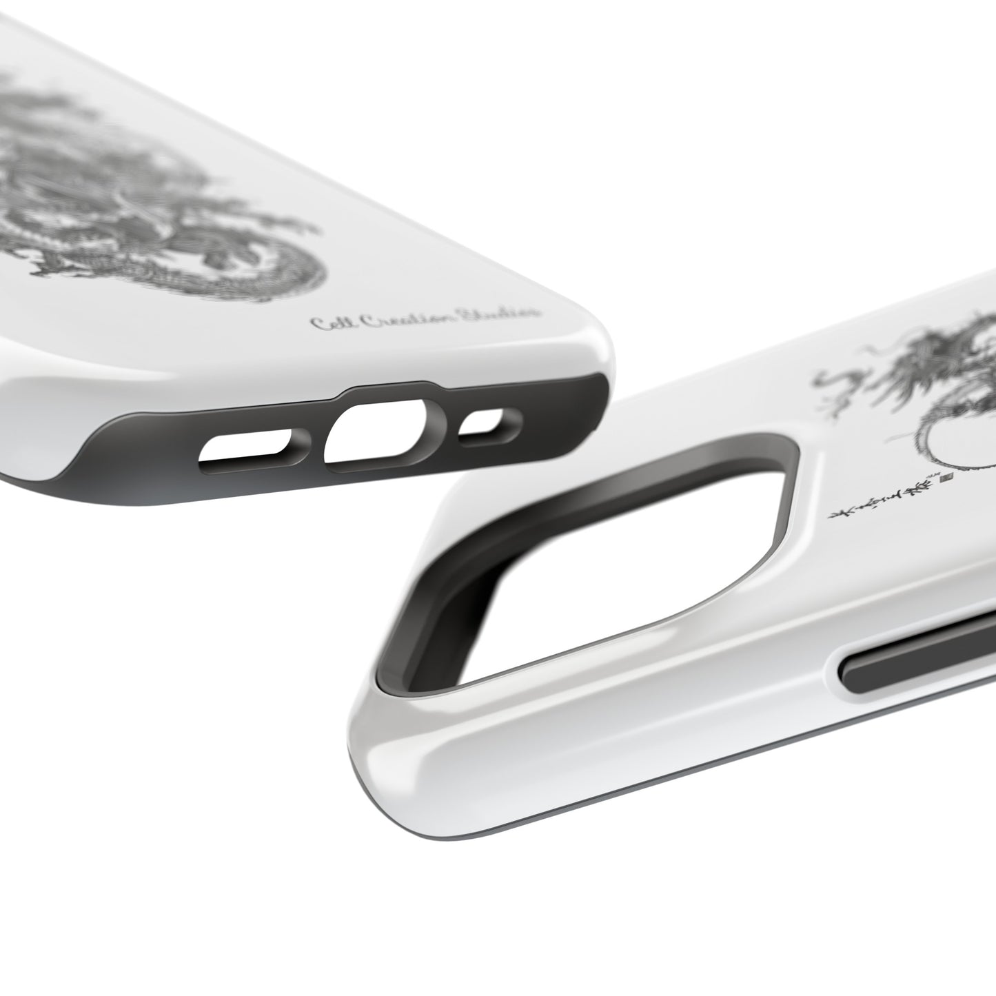 "Samurai and Dragon Sketch" -MagSafe Tough iPhone Cases