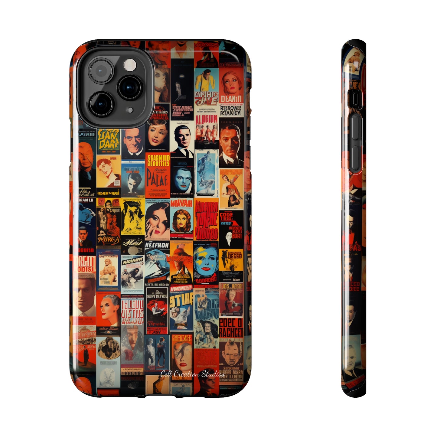 Introducing the "Vintage Movie Poster Collage" Cell Phone Case – Timeless Hollywood Charm -Tough Phone Cases