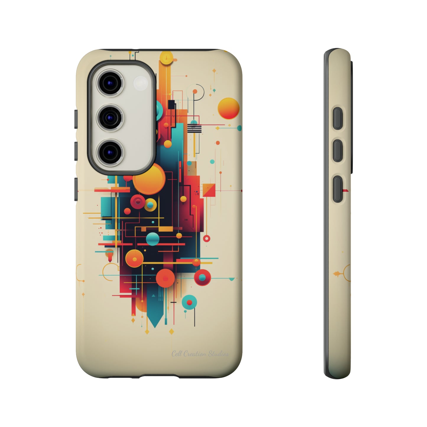 The "Colorful Geometric Pattern" Cell Phone Case- Elevate Your Phone's Look -Tough Cases