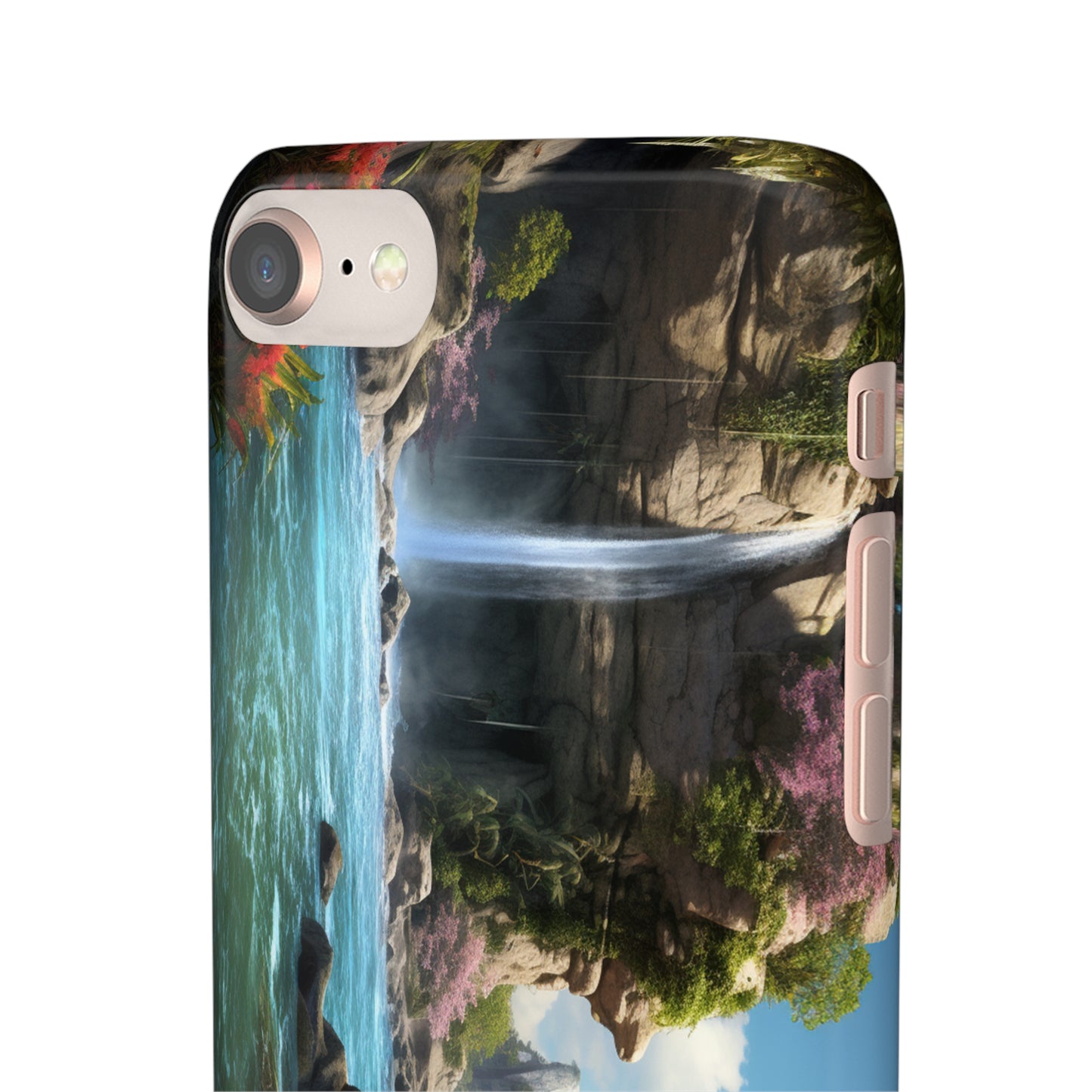 Introducing the "Nature's Cascade" Cell Phone Case – Capture Majestic Beauty with Rock Cliffs and Waterfall! -Snap Cases