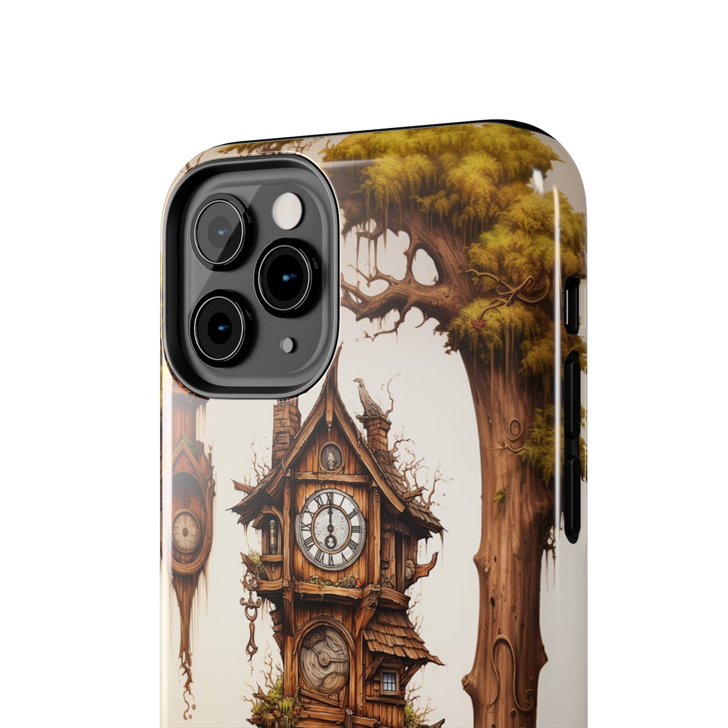 Introducing the "Mystical Wooden Clock" Cell Phone Case – Embrace Enchantment and Timeless Beauty -Tough Phone Cases