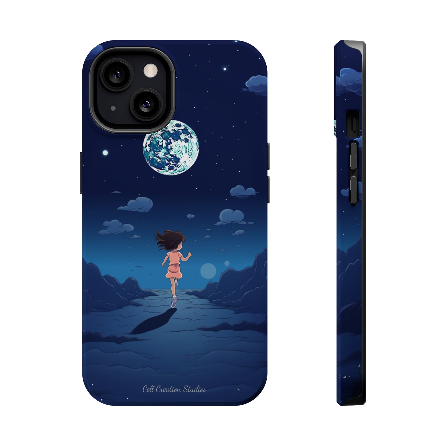 Introducing the "Moonlit Runner" Cell Phone Case – Embrace Adventure with a Captivating Lunar Design -MagSafe Tough Cases