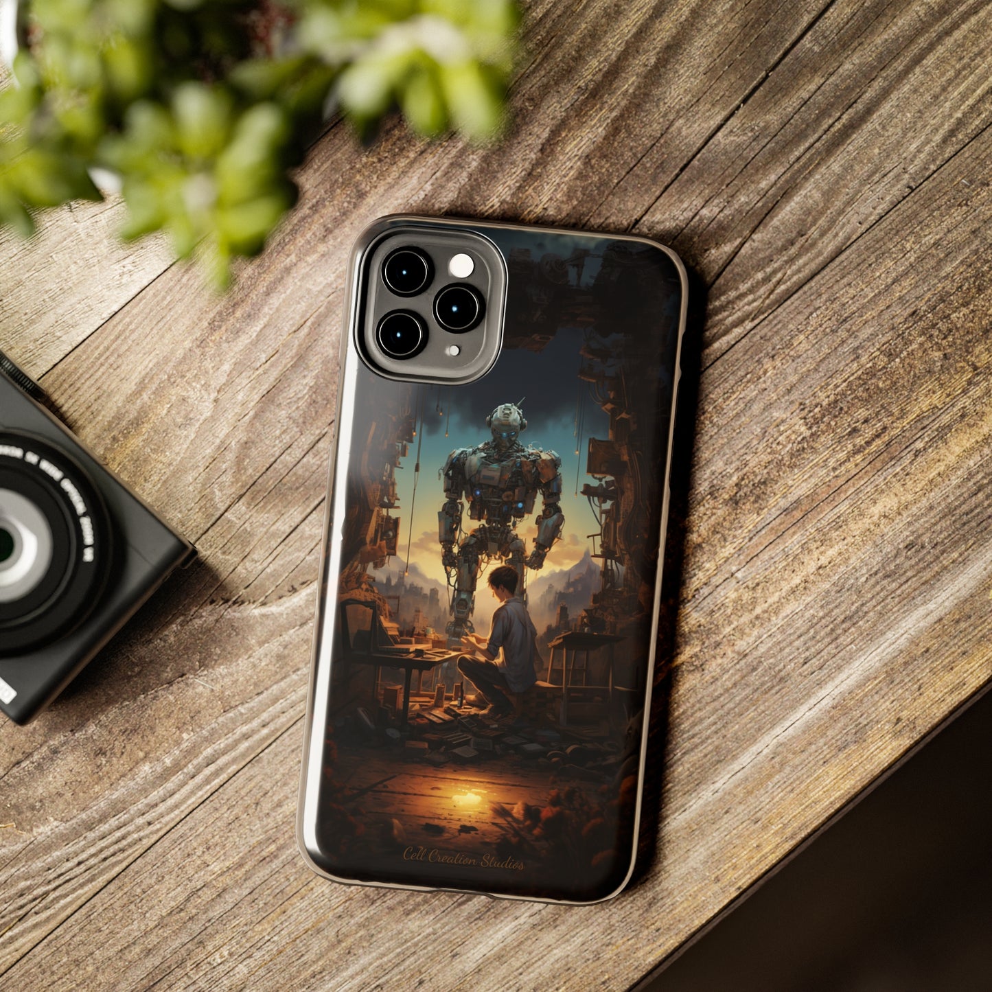 Introducing the "Mechanical Bond" Cell Phone Case – Witness a Captivating Moment of Giant Robot and Boy -Tough Phone Cases