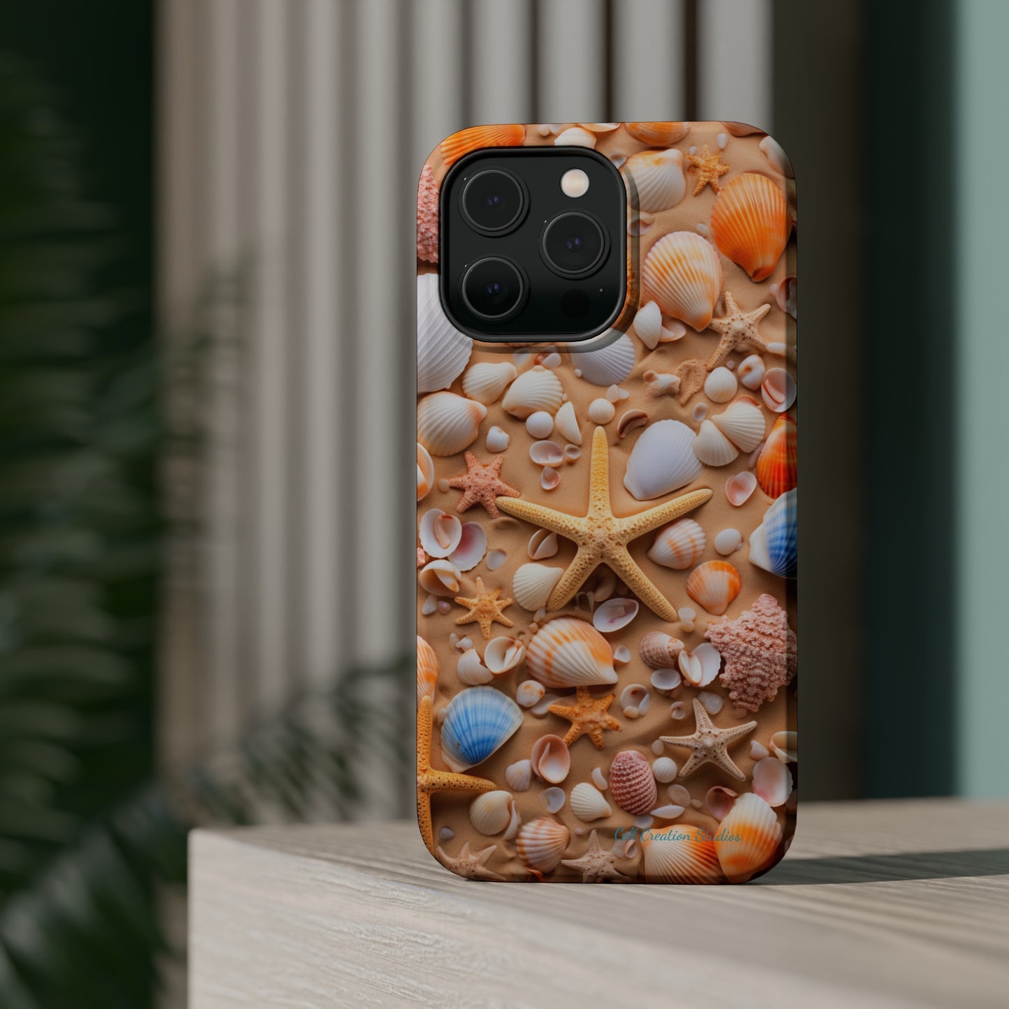 "Seaside Serenity Phone Case: Starfish and Seashells" -MagSafe Tough Cases