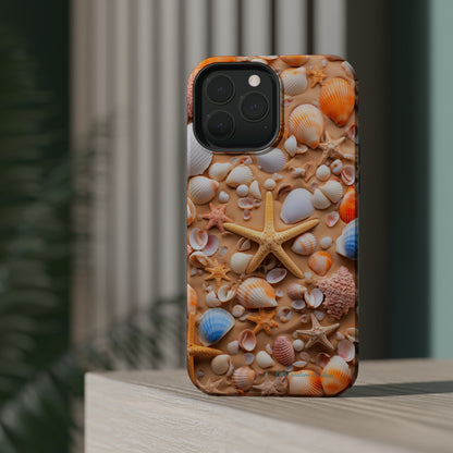 "Seaside Serenity Phone Case: Starfish and Seashells" -MagSafe Tough Cases