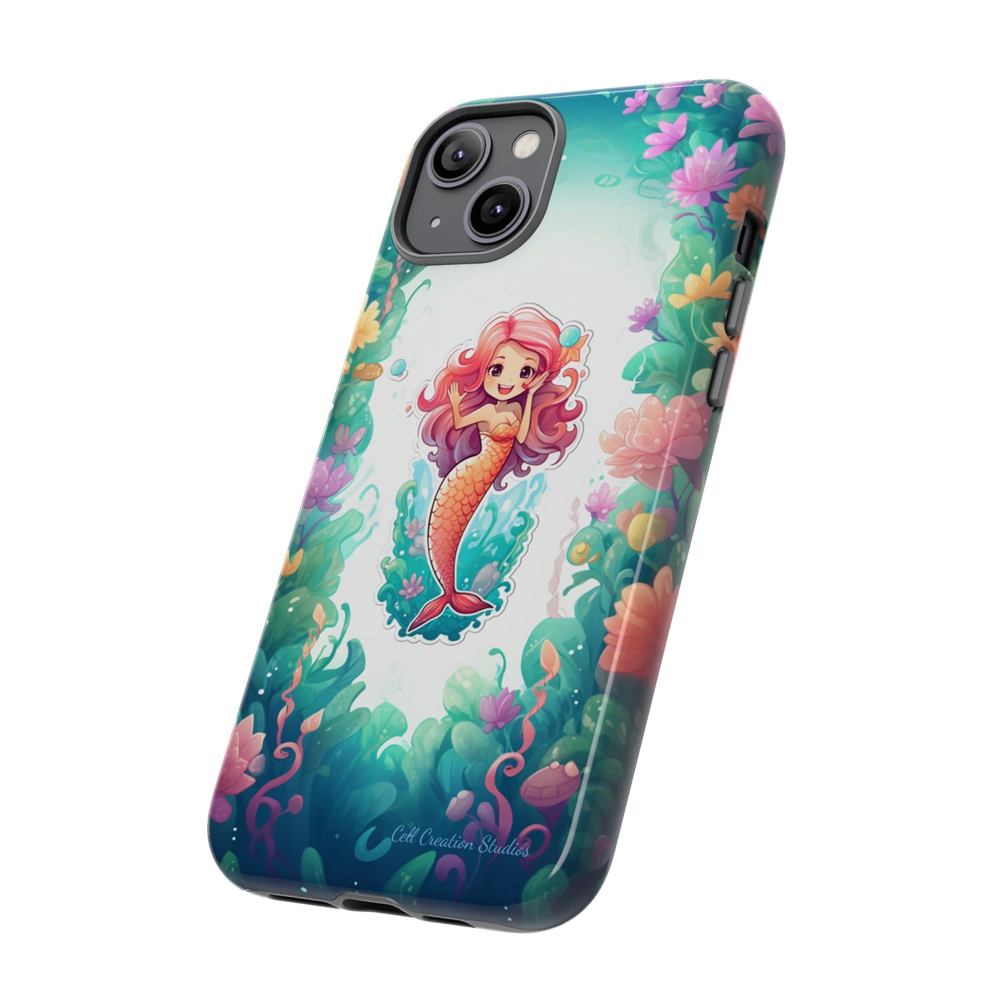 "Pink Seaflower Mermaid" -Tough iPhone Cases