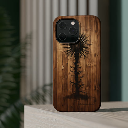 "Desert Plant on Wood Themed Phone Case: Embrace Nature's Beauty" -MagSafe Tough Cases