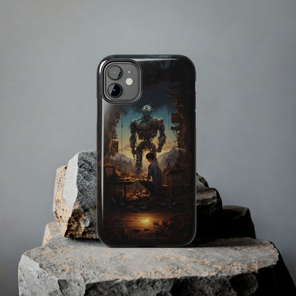 Introducing the "Mechanical Bond" Cell Phone Case – Witness a Captivating Moment of Giant Robot and Boy -Tough Phone Cases