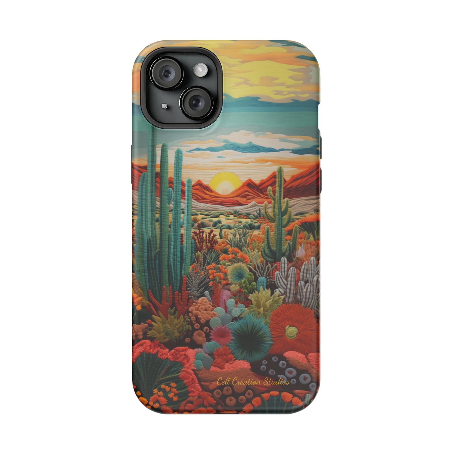 "Desert Bloom Embroidery" -MagSafe Tough iPhone Cases