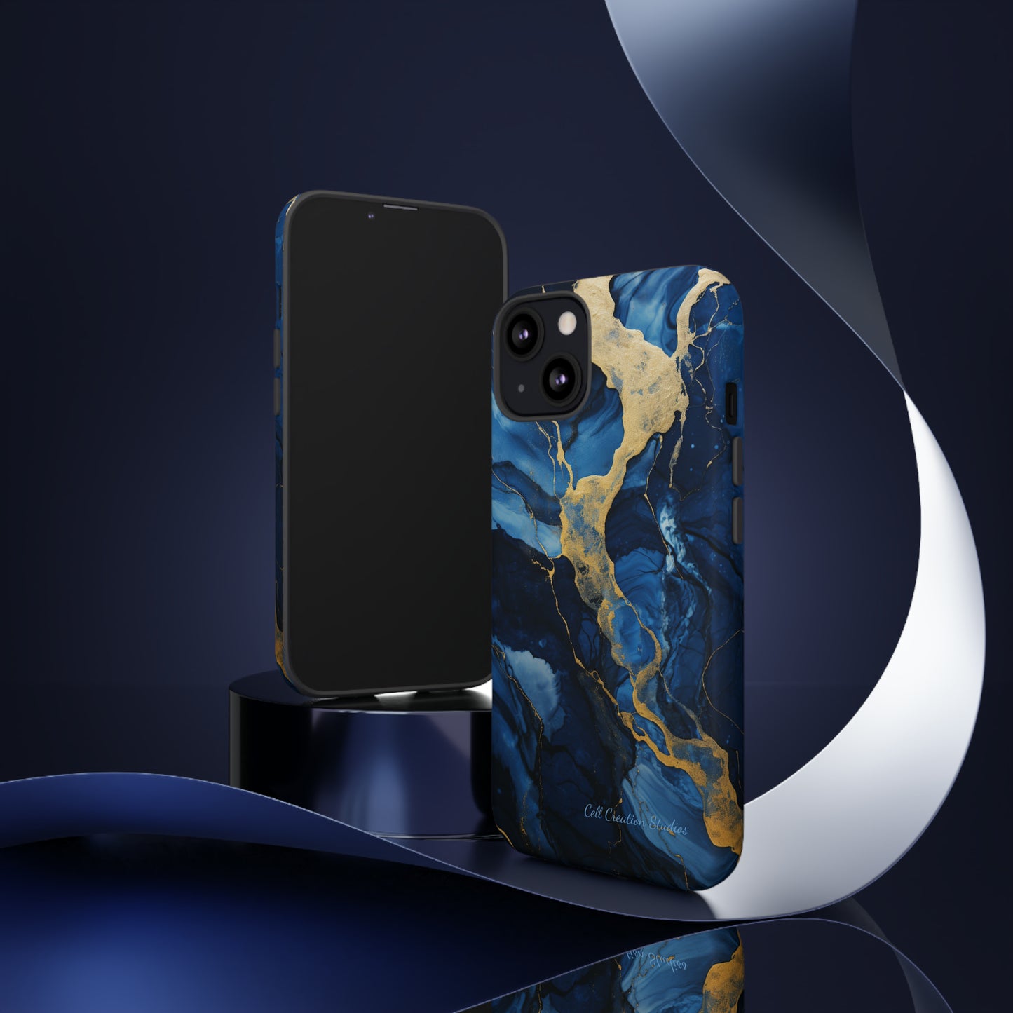 "Azure Elegance Marble" -Tough iPhone Cases