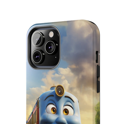 The "Smiling Blue Train" Phone Case -Tough Phone Cases