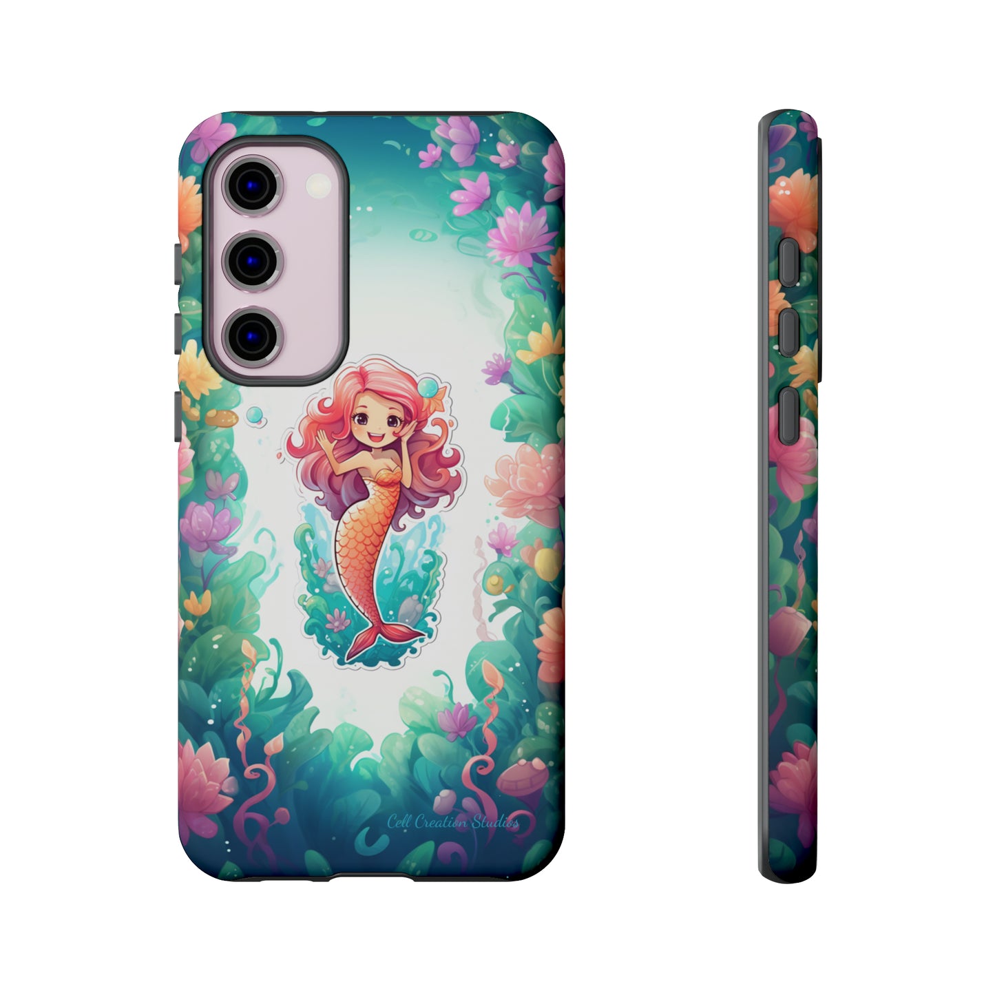 "Pink Seaflower Mermaid" -Tough Samsung Phone Cases