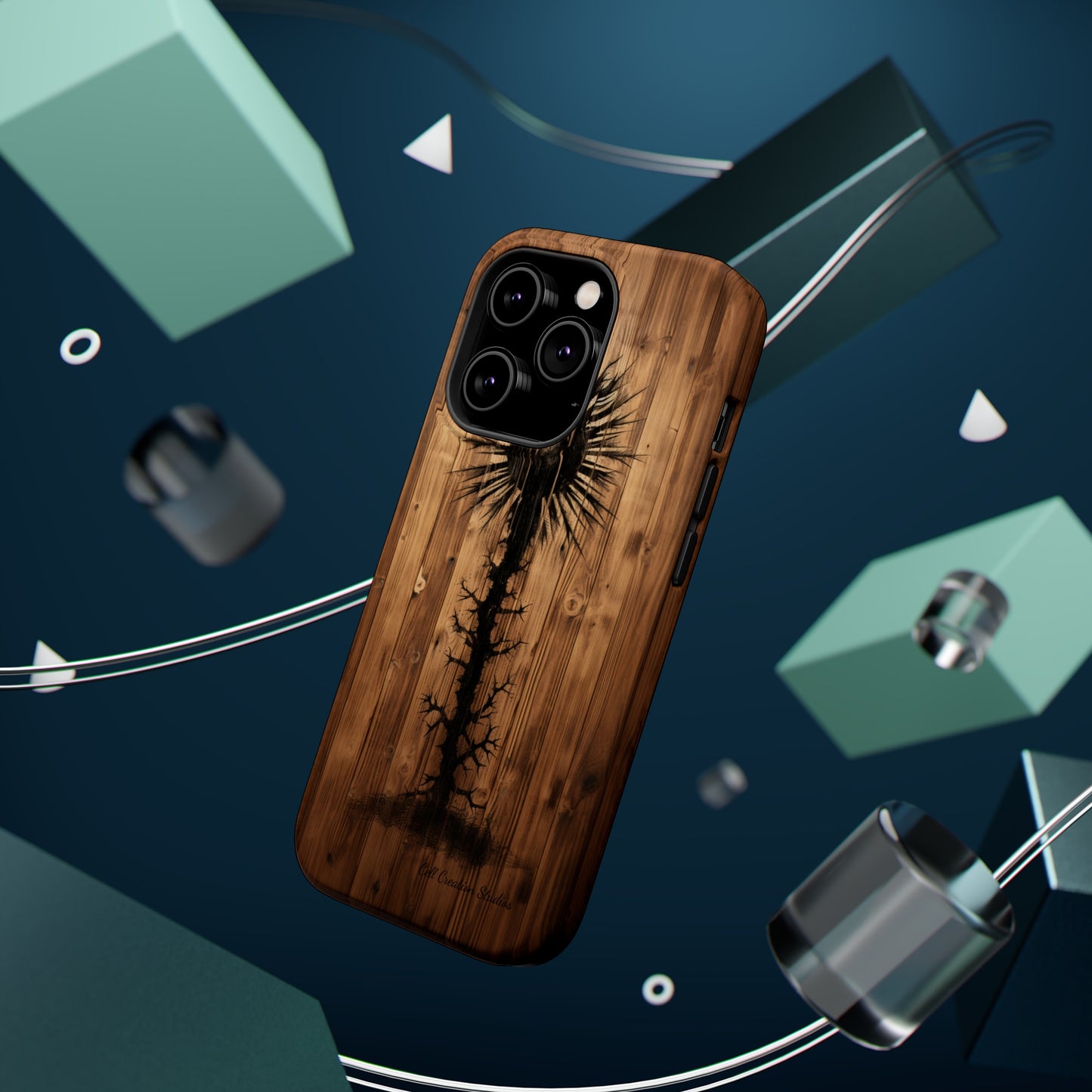 "Desert Plant on Wood Themed Phone Case: Embrace Nature's Beauty" -MagSafe Tough Cases