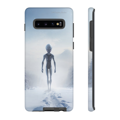 Introducing the "Frosty Extraterrestrial" Cell Phone Case – Embrace Alien Intrigue Amidst the Snowscape -Tough Cases