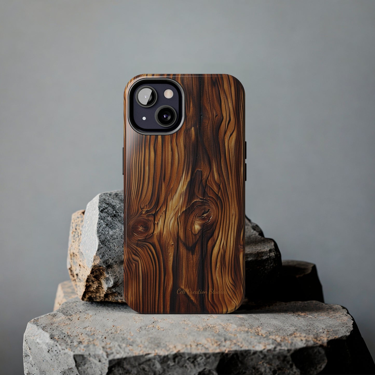 "Wood Grain Elegance" -Tough iPhone Cases