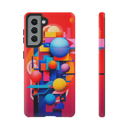 The "Geometric Red Background" Cell Phone Case- Upgrade Your Phone's Aesthetics -Tough Cases