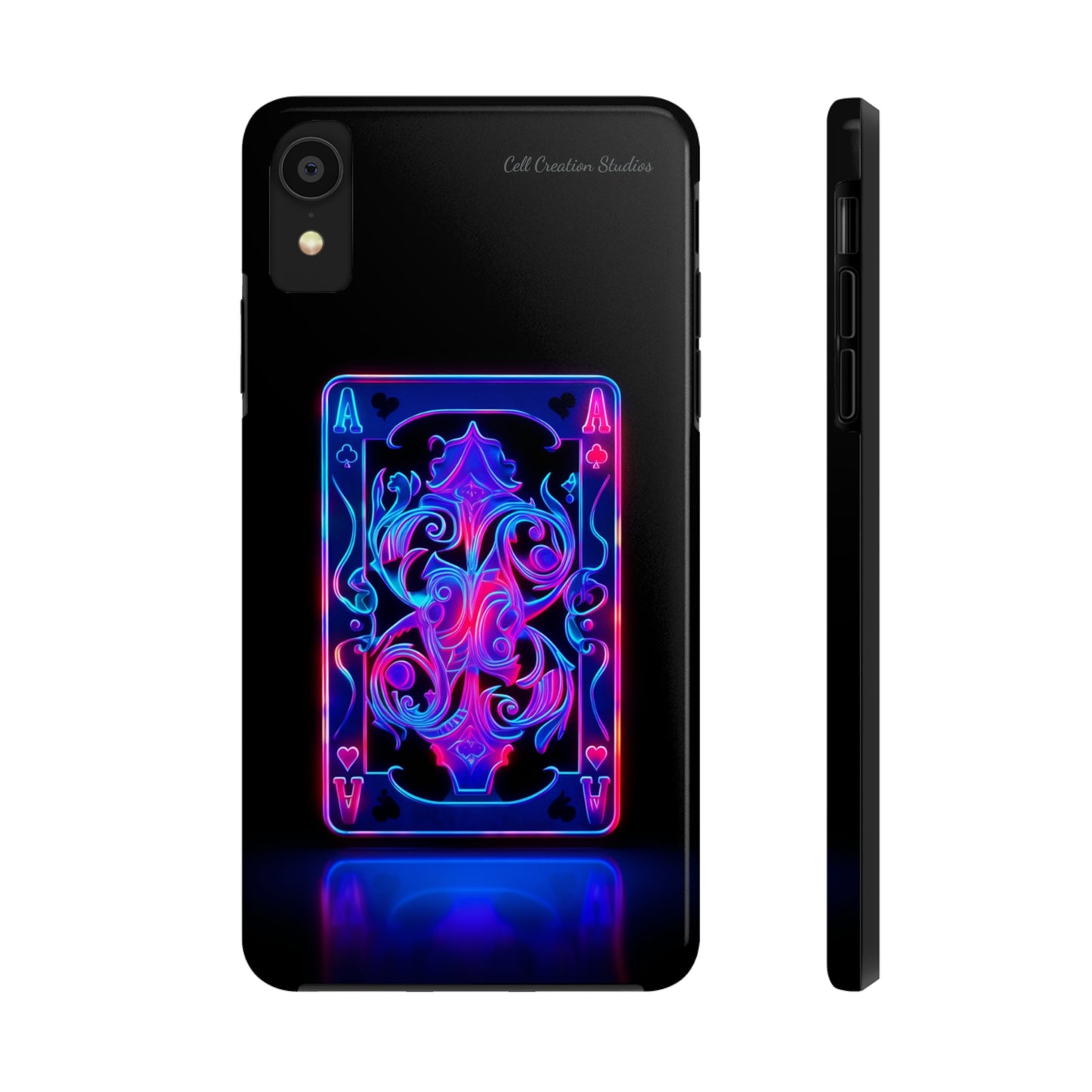 Introducing the "Neon Ace of Hearts" Cell Phone Case – Elevate Your Style with a Dazzling Card -Tough Phone Cases