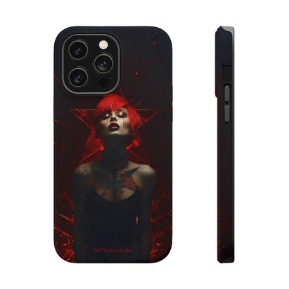 Introducing the "Inked Flame" Cell Phone Case – Embrace Fiery Elegance with a Tattooed Red-Headed Beauty -MagSafe Tough Cases