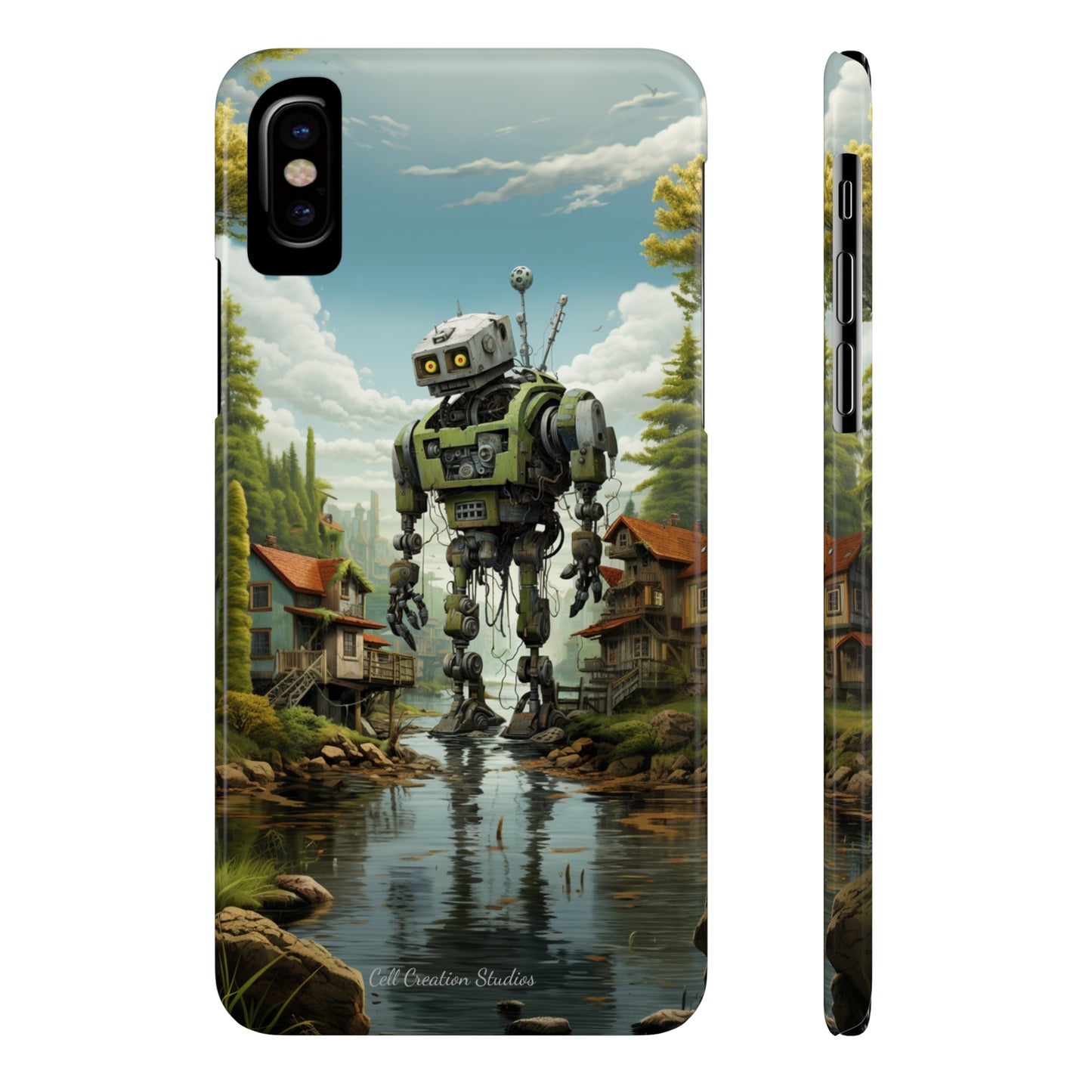 Introducing the "Robo-Rescue" Cell Phone Case – Witness a Heartwarming Scene of Robot Seeking Assistance -Slim Phone Cases