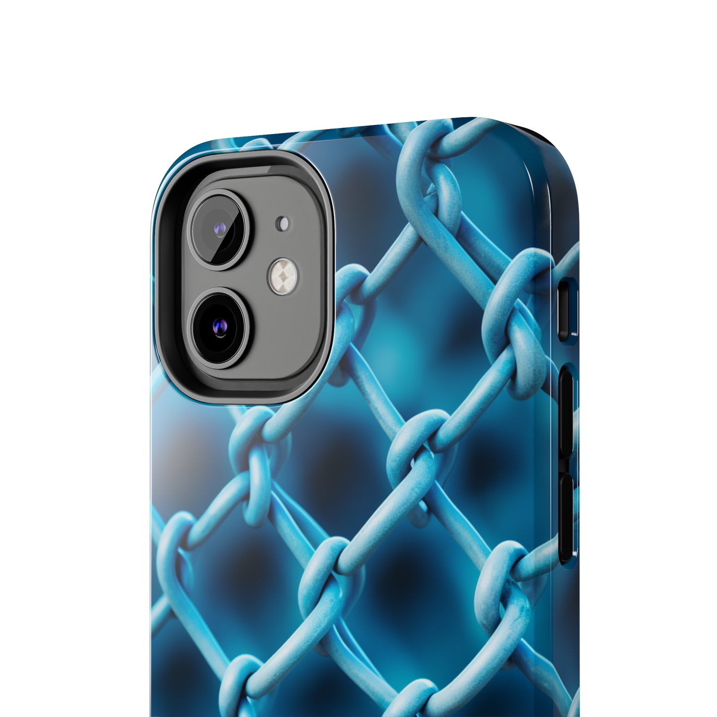 Introducing the "Elegant Chainlink" Cell Phone Case – Embrace Contemporary Style with Blue Chain Link Design -Tough Phone Cases