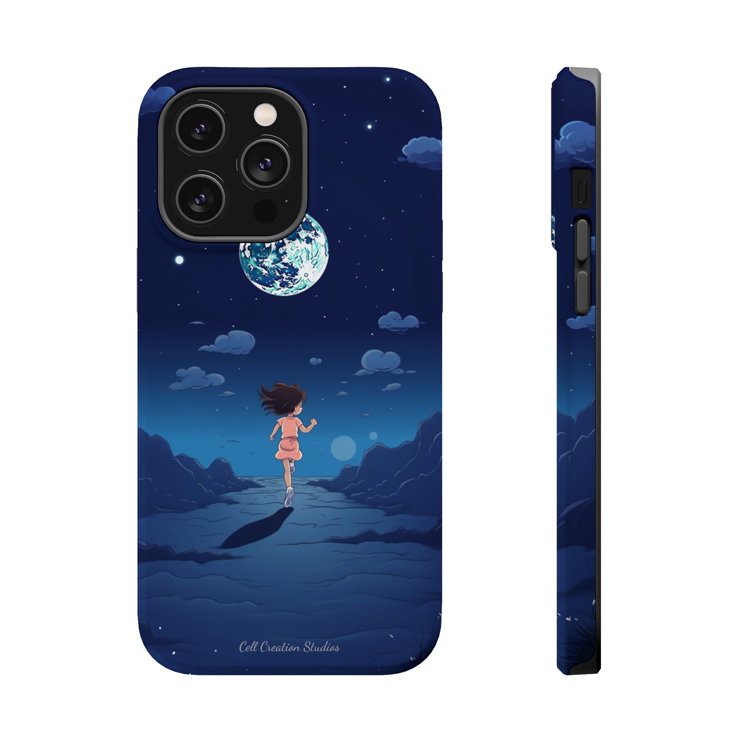 Introducing the "Moonlit Runner" Cell Phone Case – Embrace Adventure with a Captivating Lunar Design -MagSafe Tough Cases