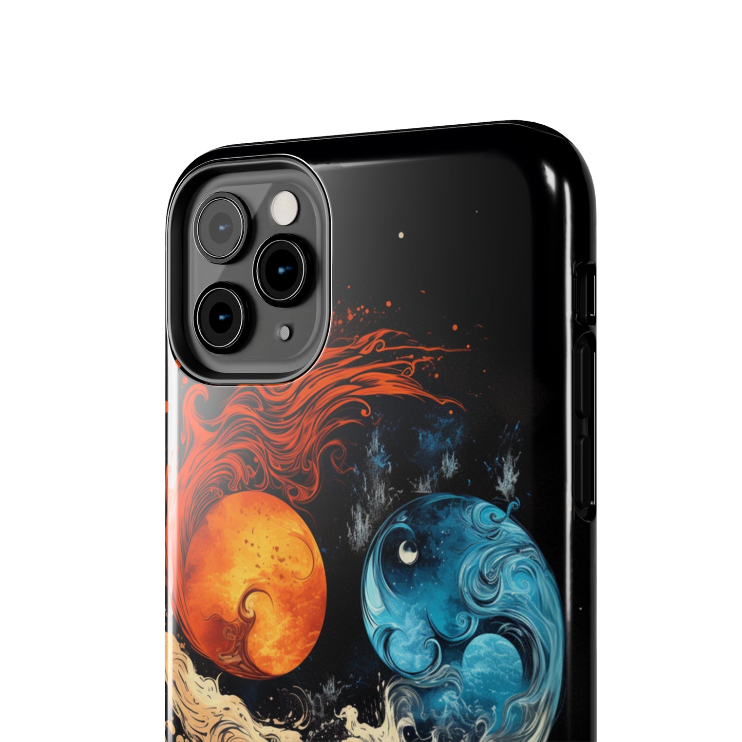 "Harmony in Contrast: Orange and Blue Yin and Yang Phone Case" -Tough Phone Cases