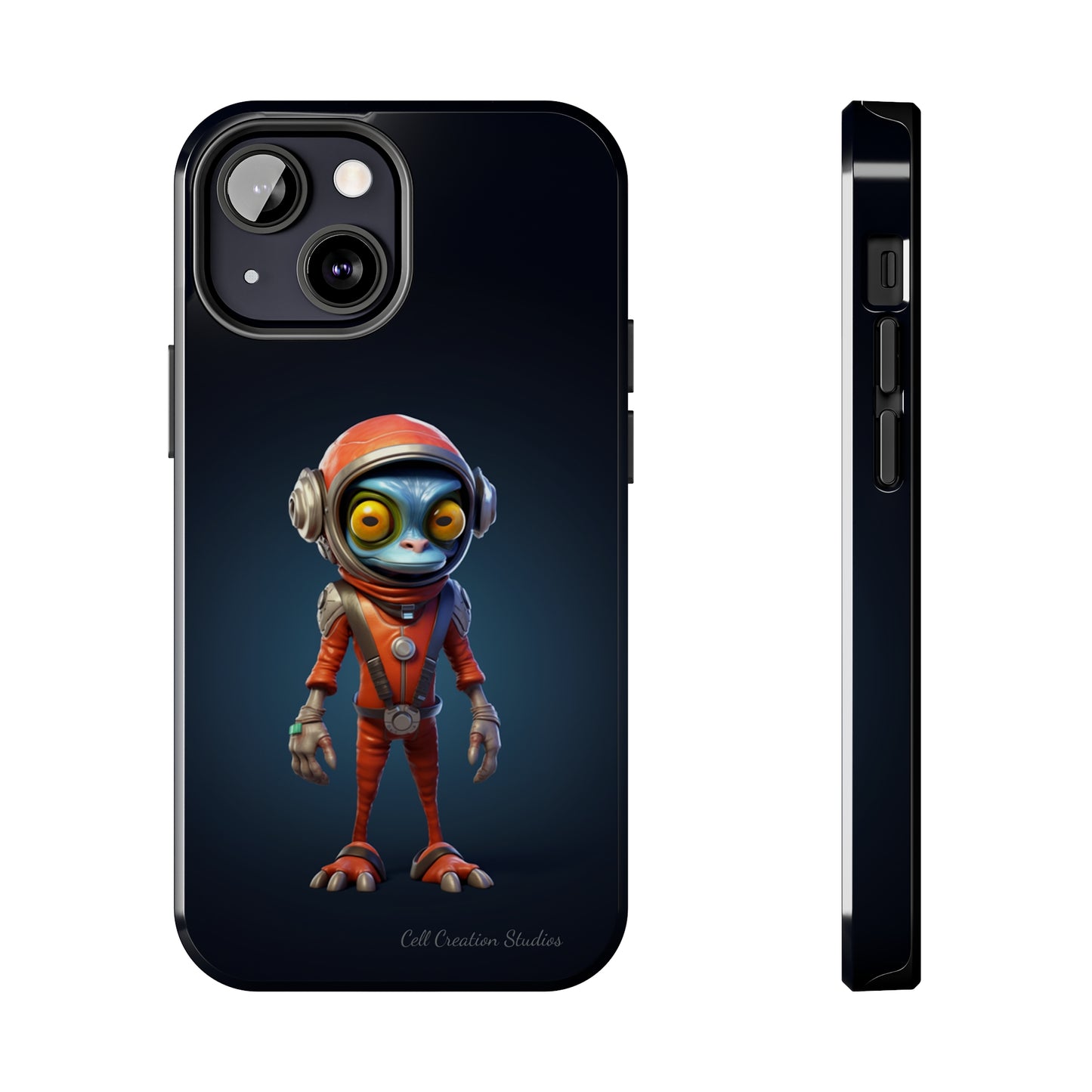 The "AstroGuard" Animated Blue Alien Astronaut Phone Case -Tough Phone Cases