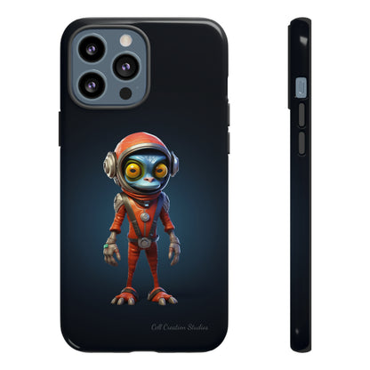 The "AstroGuard" Animated Blue Alien Astronaut Phone Case -Tough Cases