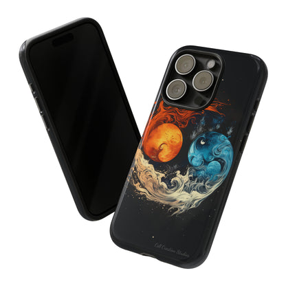 "Harmony in Contrast: Orange and Blue Yin and Yang" Phone Case -Tough Cases