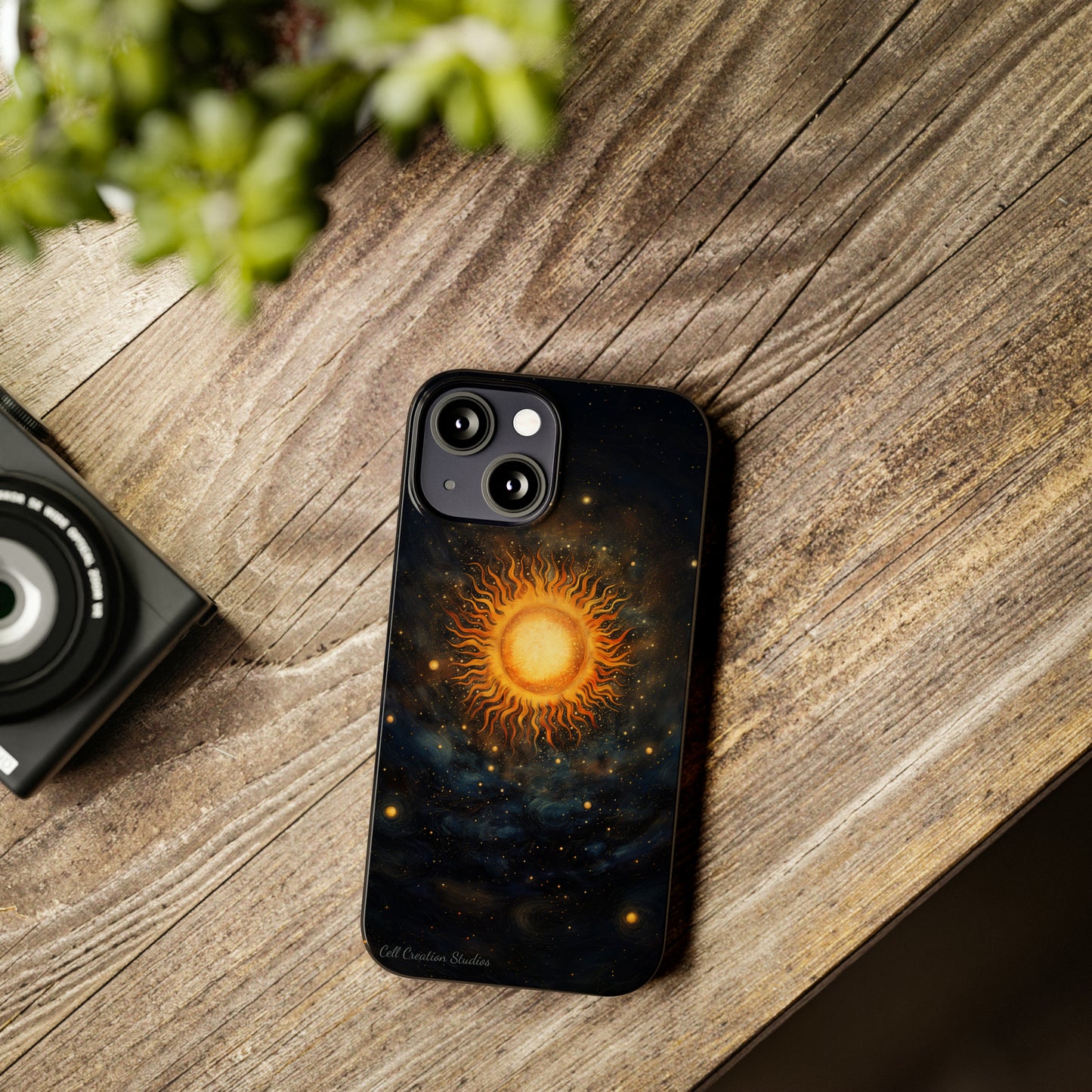 Introducing the "Celestial Sun and Stars" Cell Phone Case – Carry the Cosmos with You -Slim Phone Cases