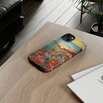 "Desert Bloom Embroidery" -Tough iPhone Cases