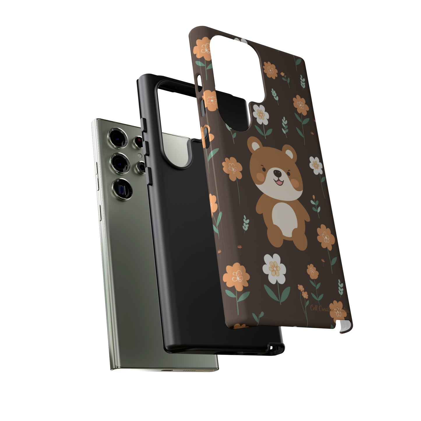 "Floral Bear Elegance" -Tough Phone Cases