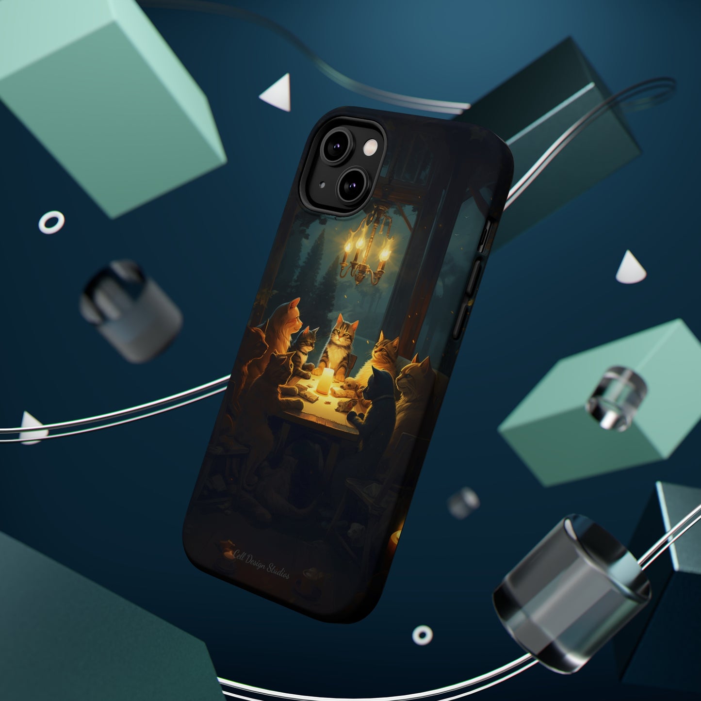 Introducing the "Paws & Whiskers Soirée" Cell Phone Case – A Feast of Friendship Under the Stars! -MagSafe Tough Cases