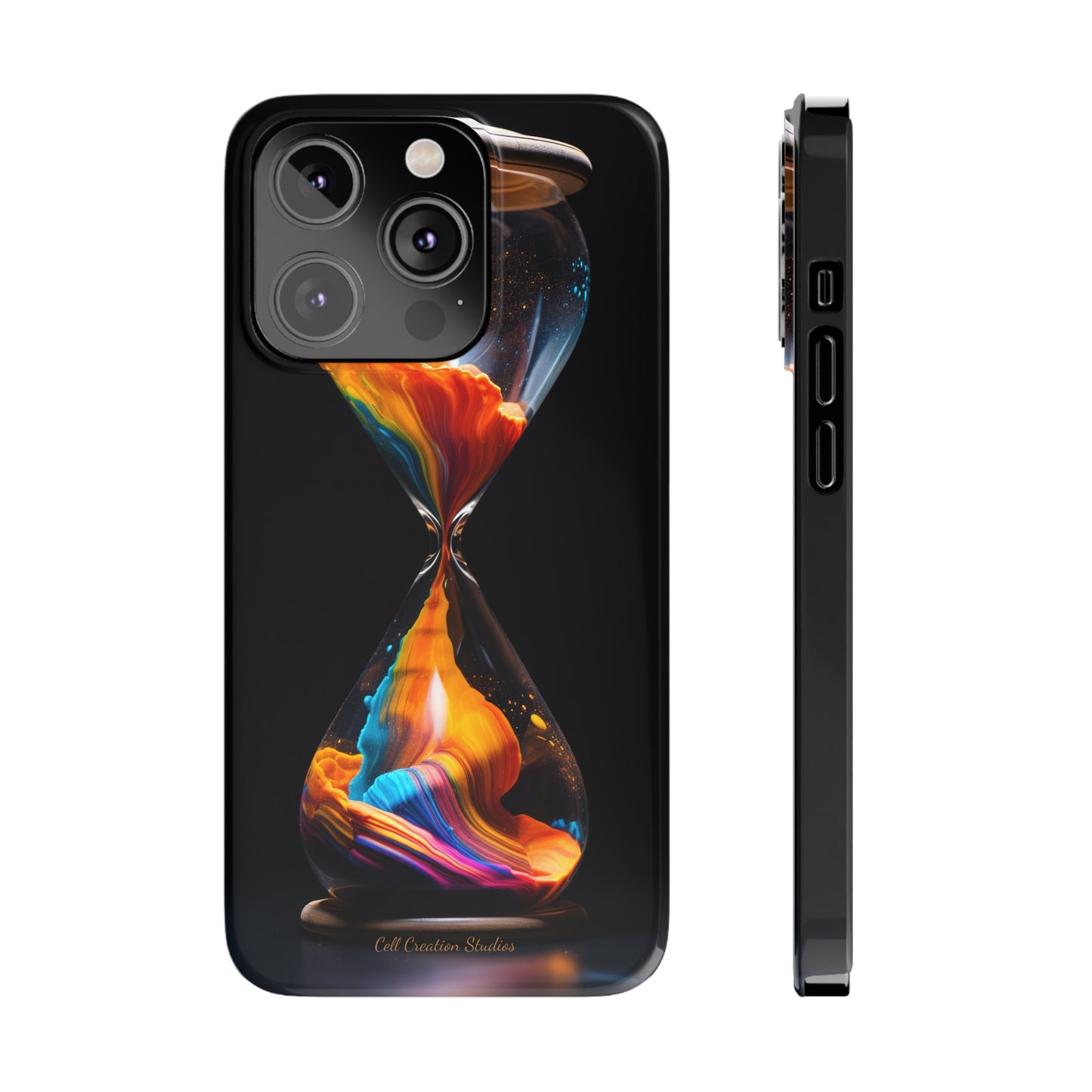 Introducing the "Vibrant Sands of Time" Cell Phone Case – Embrace the Beauty of Colorful Hourglass Design -Tough Cases