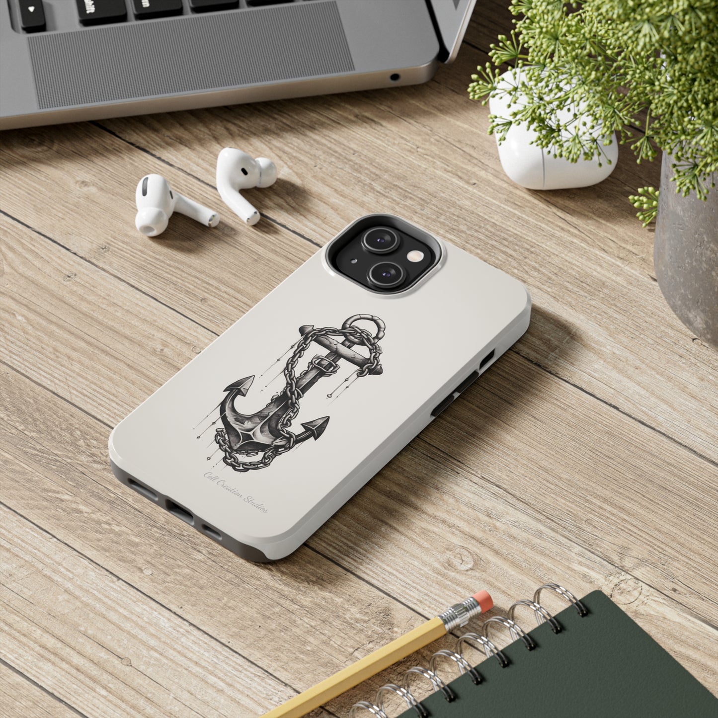 "Nautical Elegance Anchor" -Tough iPhone Cases