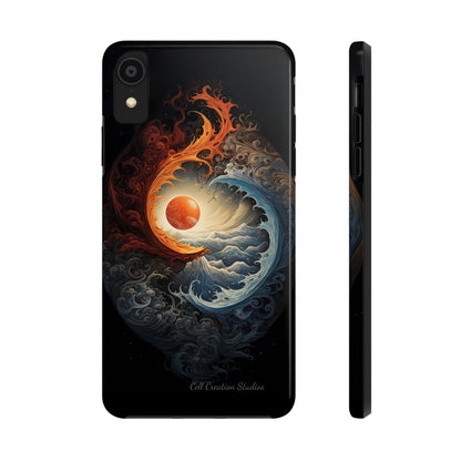 "Dual Elements Clash: Fire and Water Abstract" Phone Case -Tough Phone Cases