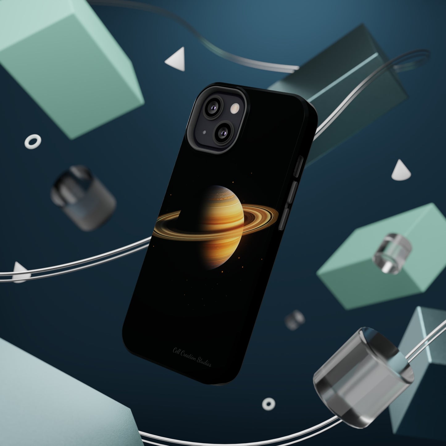 Introducing the "Saturn's Elegance" Cell Phone Case – A Cosmic Masterpiece -MagSafe Tough Cases