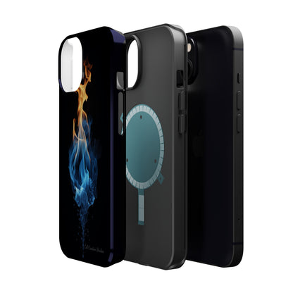 "Elegant Blue and Orange Flame" Phone Case: Ignite Your Style -MagSafe Tough Cases