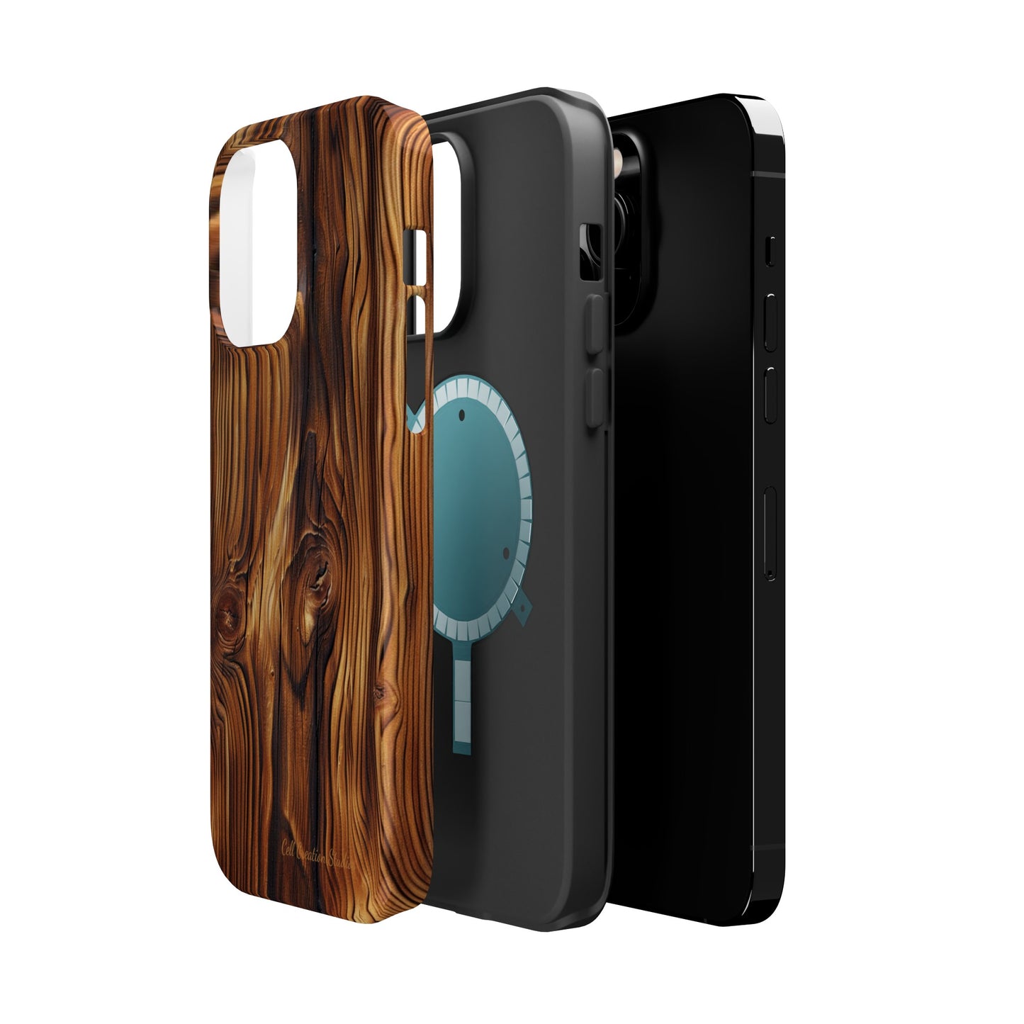 "Wood Grain Elegance" -MagSafe Tough iPhone Cases