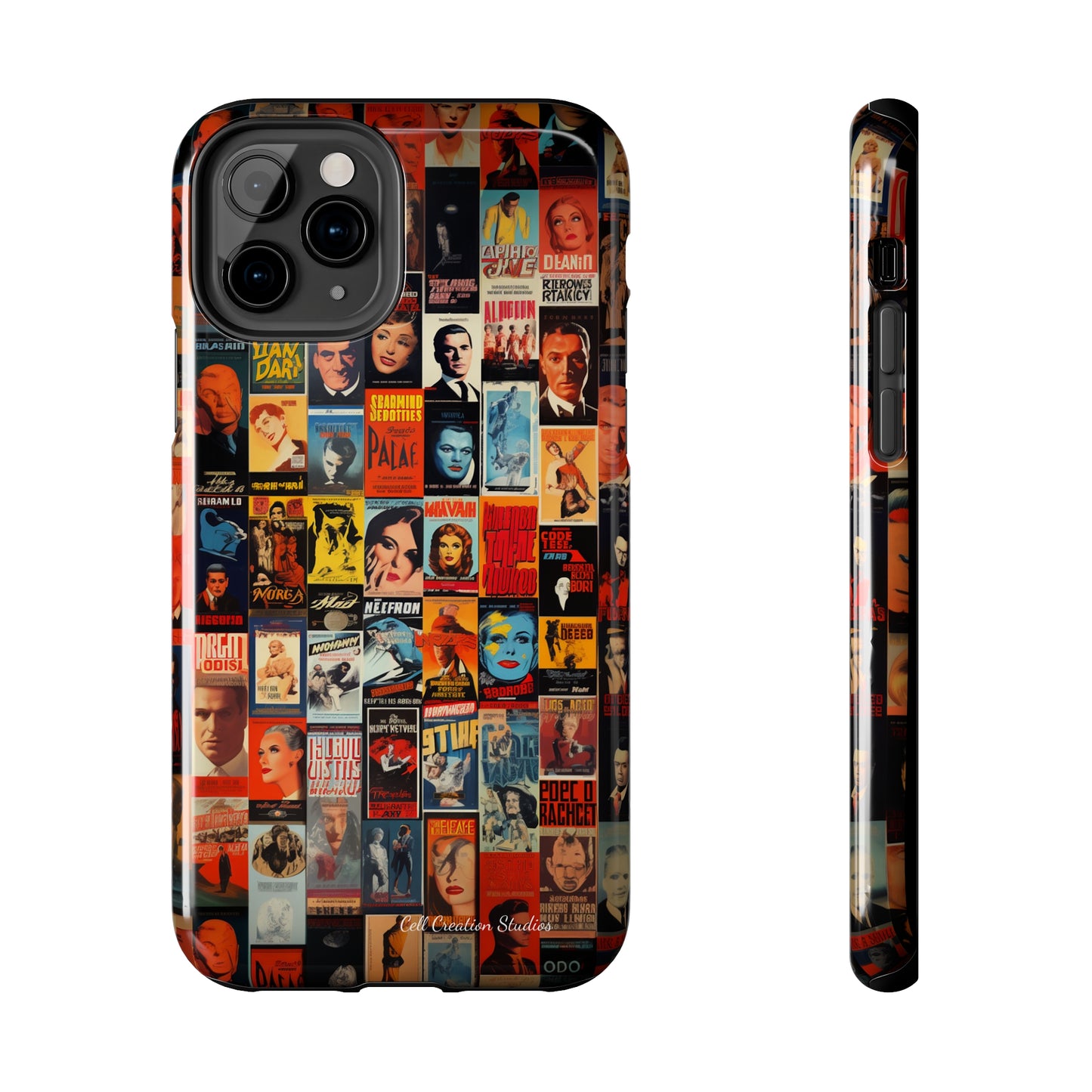 Introducing the "Vintage Movie Poster Collage" Cell Phone Case – Timeless Hollywood Charm -Tough Phone Cases