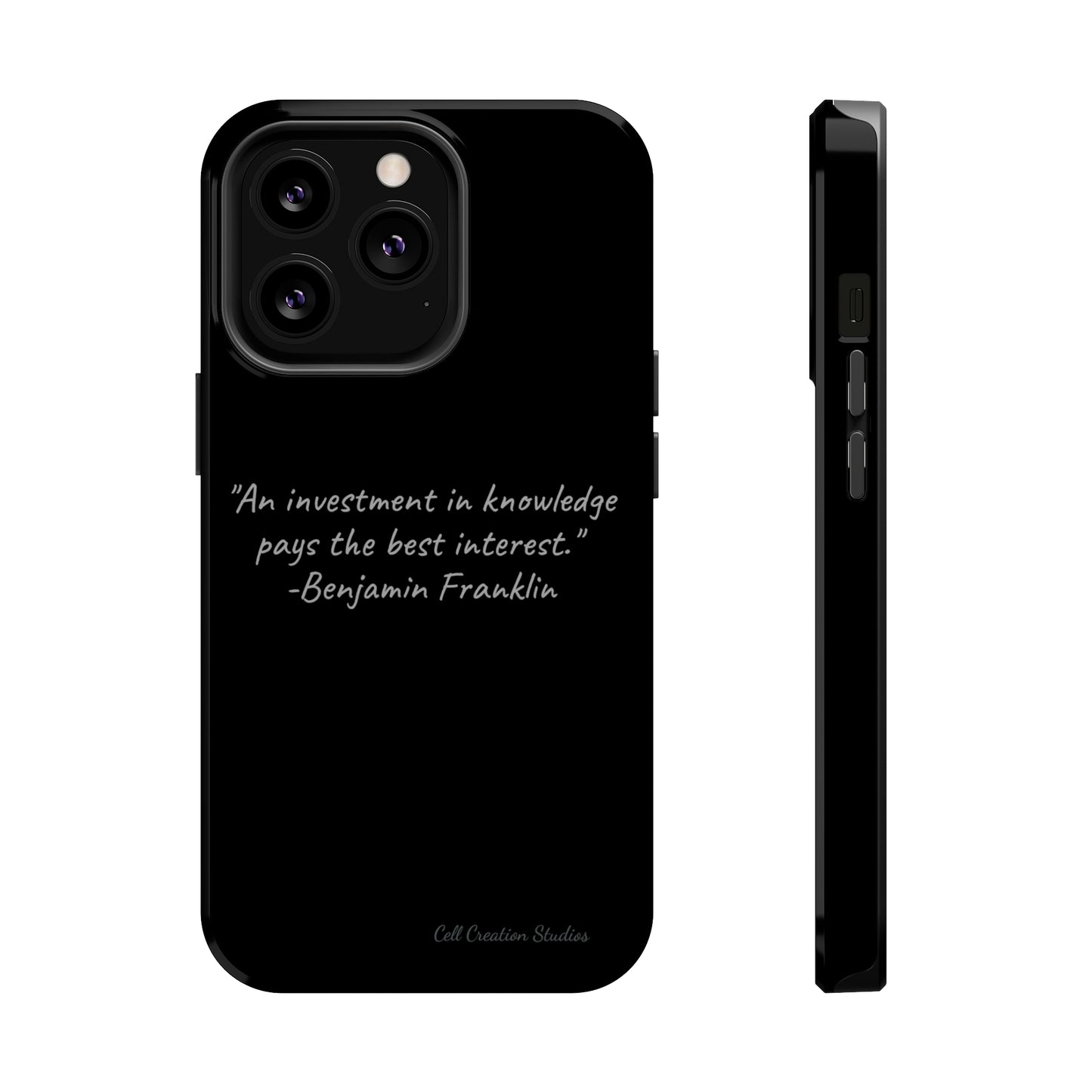 The "Knowledge is Investment" Benjamin Franklin Quote Phone Case -MagSafe Tough Cases