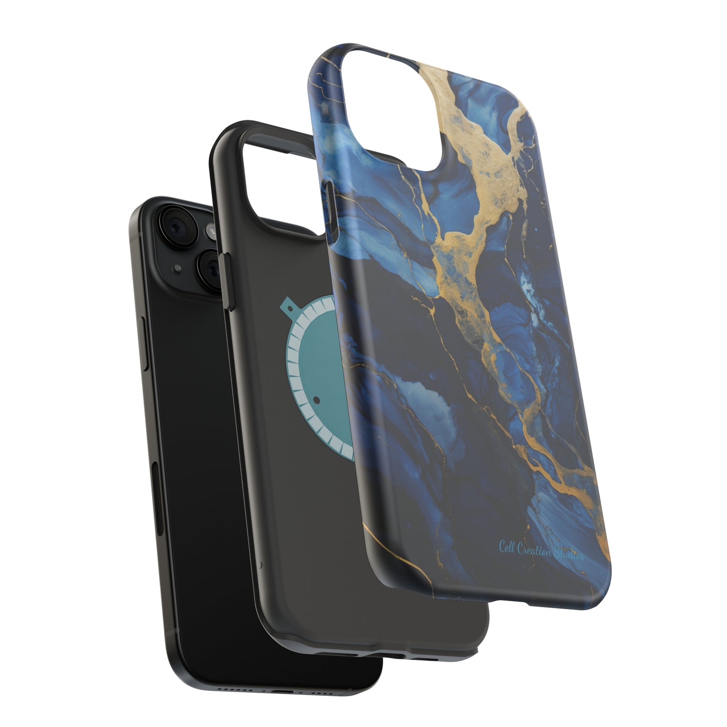 "Azure Elegance Marble" -MagSafe Tough iPhone Cases