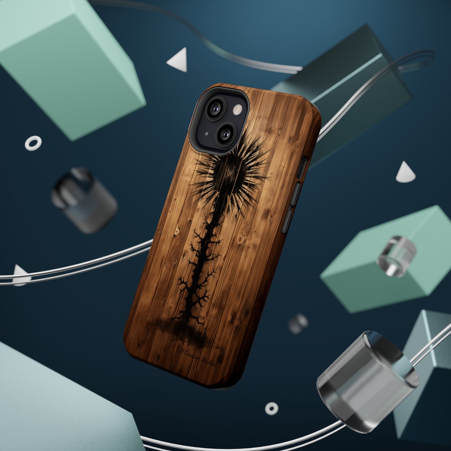 "Desert Plant on Wood Themed Phone Case: Embrace Nature's Beauty" -MagSafe Tough Cases