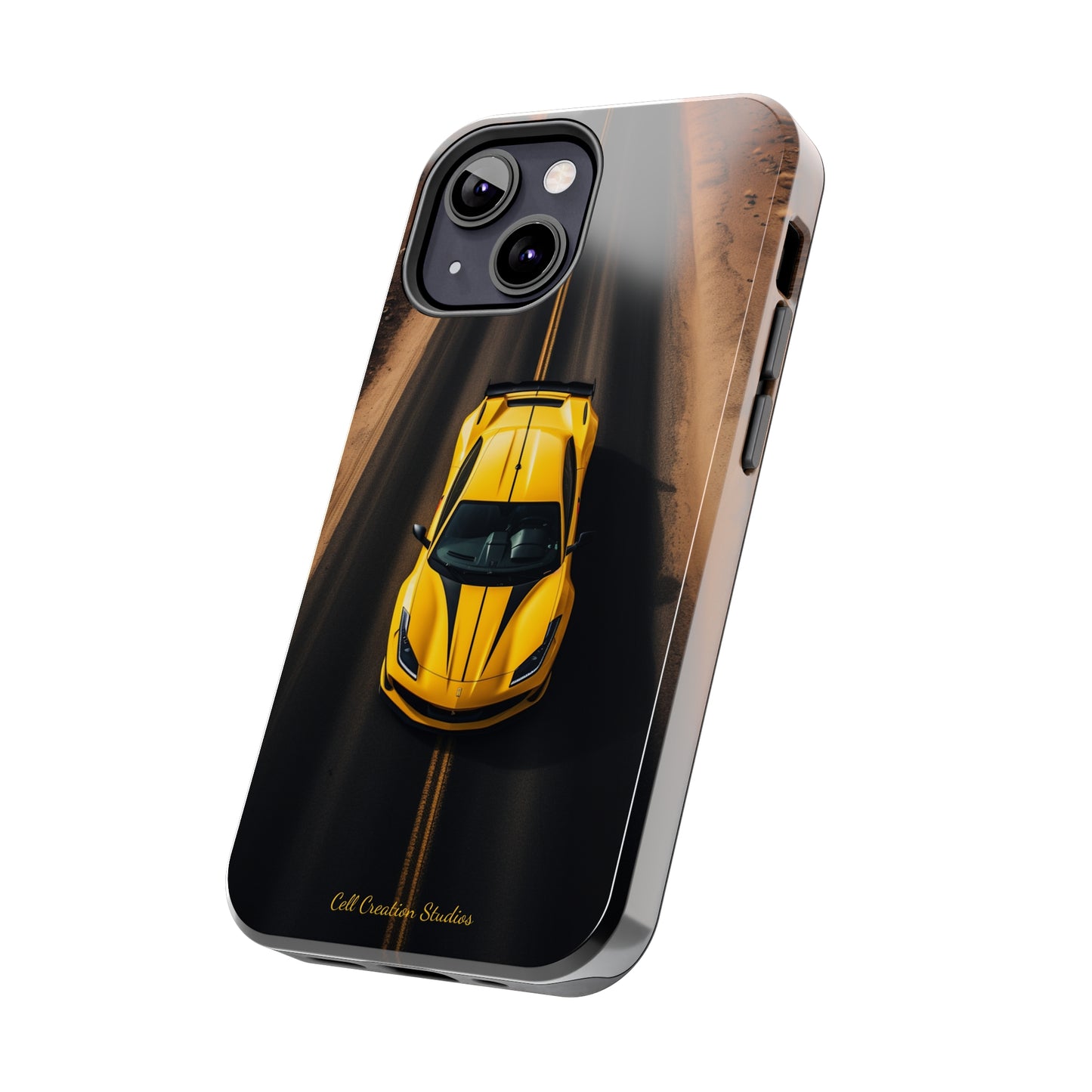 Introducing the "Desert Speedster" Cell Phone Case – Feel the Thrill of a Ferrari Racing through the Desert! -Tough Phone Cases