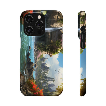 Introducing the "Nature's Cascade" Cell Phone Case – Capture Majestic Beauty with Rock Cliffs and Waterfall! -Snap Cases